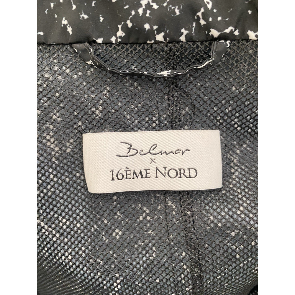 Belmar 16eme Nord Windbreaker Jacket Black White Zip Long Sleeve Pockets Hood L - Picture 7 of 8